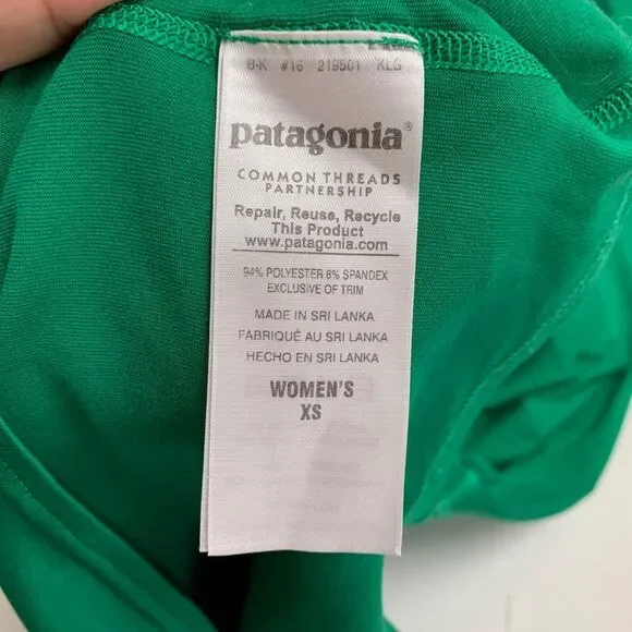 Patagonia Shirt Womens XS Extra Small Green Capilene Daily Crew Neck Base Layer - Picture 10 of 14